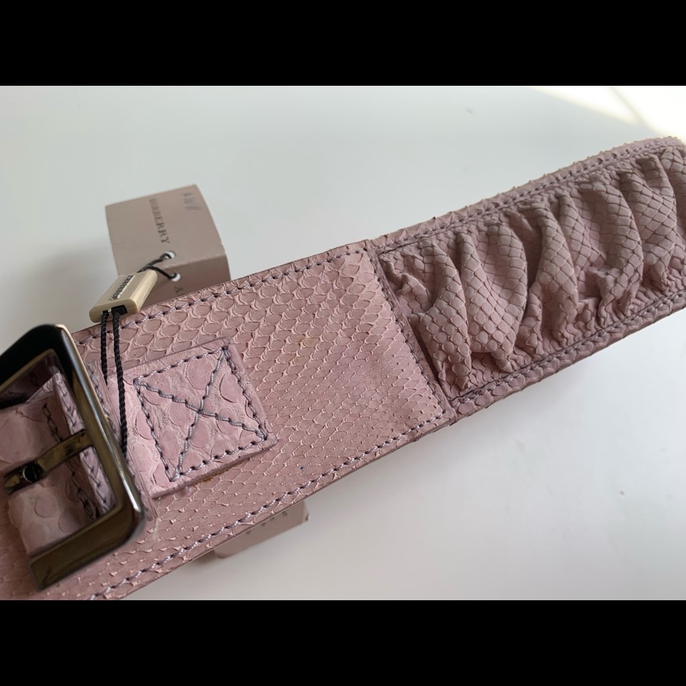 Auth Burberry python snakeskin belt pink sz 30/75 - Picture 10 of 15